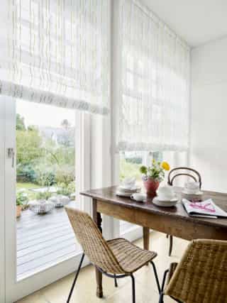 Plissees Esszimmer